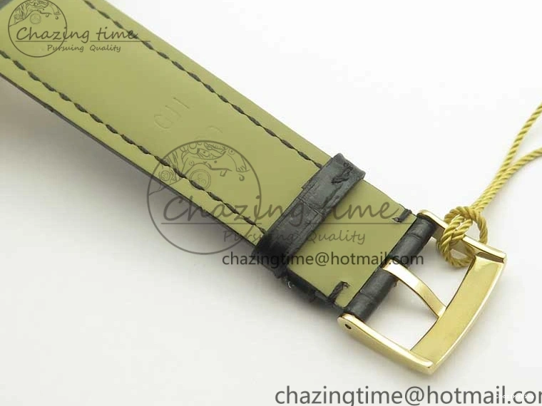 0111 De Ville YG MKF 1:1 Best Edition Silver Dial Diamonds Markers on Black Leather Strap MIYOTA 9015 V Flexible 8046